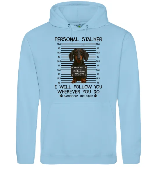 Женская толстовка (худи) Такса Personal Stalker Голубой фото