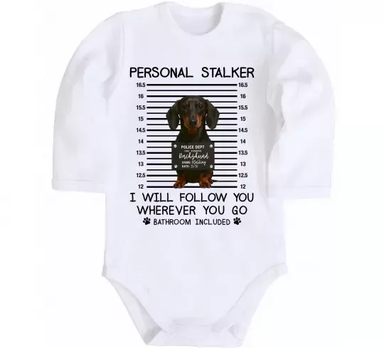 Детский боди Такса Personal Stalker Белый фото