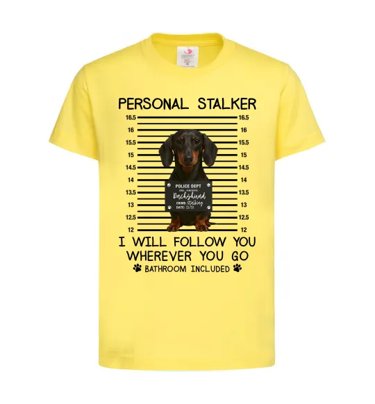 Детская футболка Такса Personal Stalker Лимонный фото