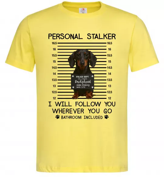 Мужская футболка Такса Personal Stalker Лимонный фото