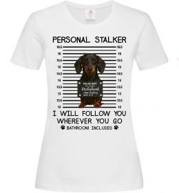 Женская футболка Такса Personal Stalker
