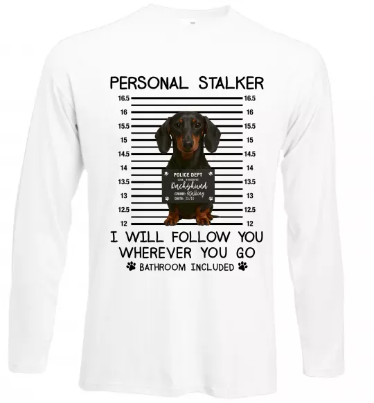 Лонгслів Такса Personal Stalker Білий фото