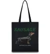 Эко-сумка Такса sausage Черный фото