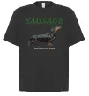 Футболка Оверсайз Такса sausage Черный фото