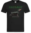Мужская футболка Такса sausage Черный фото