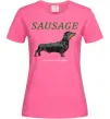 Жіноча футболка Такса sausage Яскраво-рожевий фото