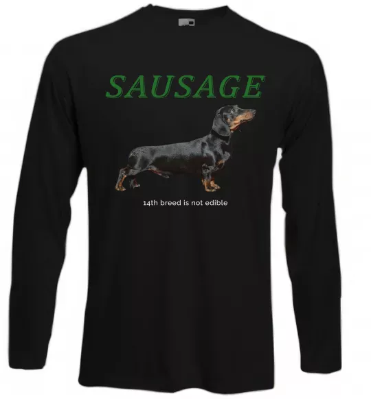 Лонгслів Такса sausage Чорний фото