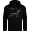 Женская толстовка (худи) Такса sausage Черный фото