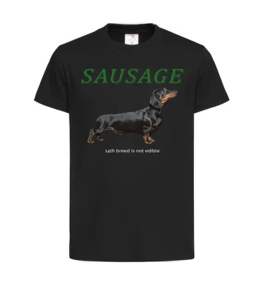 Детская футболка Такса sausage Черный фото