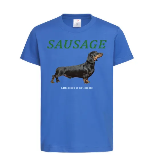 Детская футболка Такса sausage Ярко-синий фото