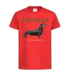 Детская футболка Такса sausage Красный фото
