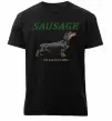 Мужская премиум футболка Такса sausage Черный фото