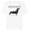 Футболка Оверсайз Такса sausage Белый фото