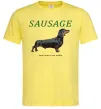 Мужская футболка Такса sausage Лимонный фото