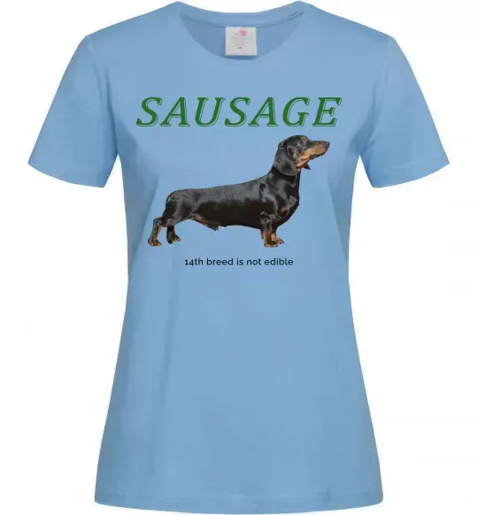Жіноча футболка Такса sausage Блакитний фото
