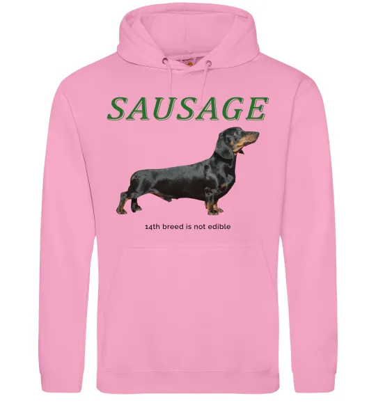 Женская толстовка (худи) Такса sausage Розовый фото