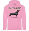 Женская толстовка (худи) Такса sausage Розовый фото