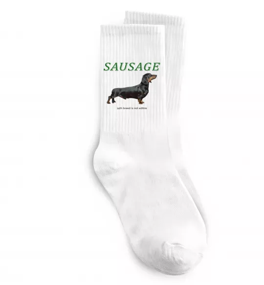 Носки Такса sausage Белый фото