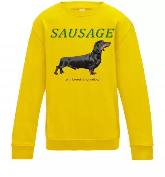 Дитячий світшот Такса sausage Сонячно жовтий фото