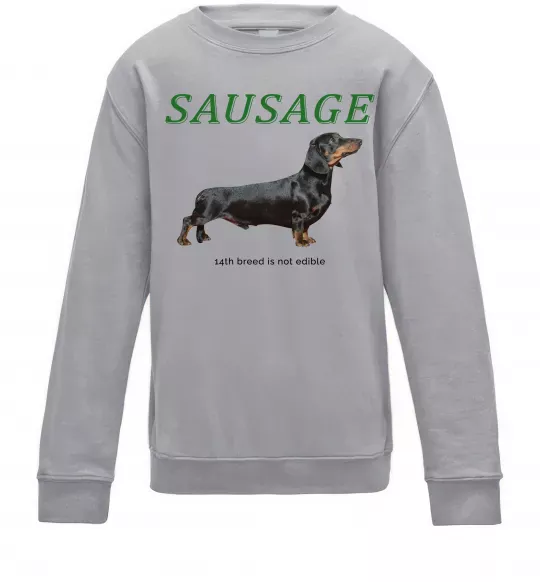 Дитячий світшот Такса sausage Сірий меланж фото