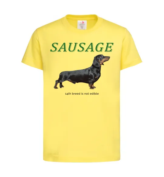 Детская футболка Такса sausage Лимонный фото