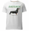 Мужская премиум футболка Такса sausage Белый фото