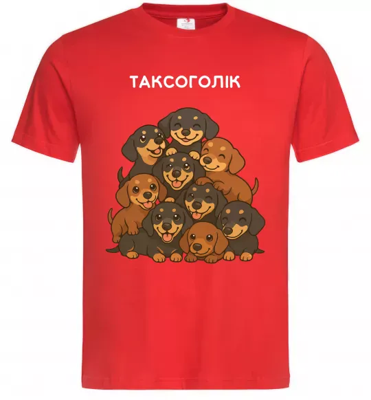 Чоловіча футболка Таксоголік Червоний фото