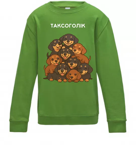 Дитячий світшот Таксоголік Лаймовий фото