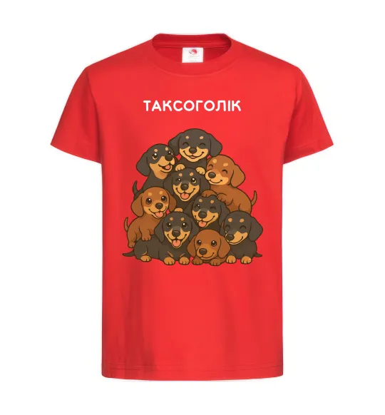 Детская футболка Таксоголік Красный фото