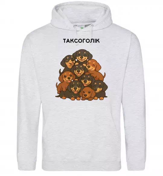 Женская толстовка (худи) Таксоголік Серый меланж фото