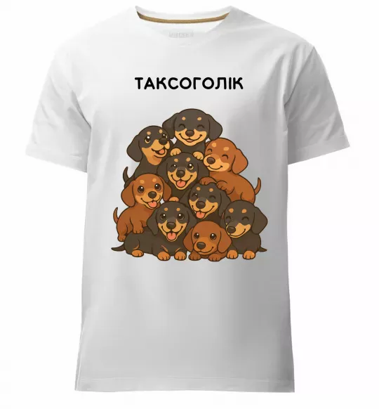 Мужская премиум футболка Таксоголік Белый фото