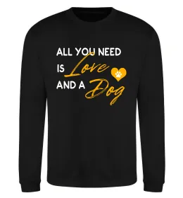 Свитшот All you need is love and dog Черный фото