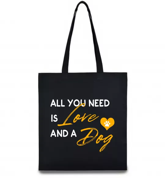 Эко-сумка All you need is love and dog Черный фото