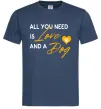Чоловіча футболка All you need is love and dog Темно-синій фото