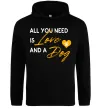 Чоловіча толстовка (худі) All you need is love and dog Чорний фото