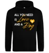 Женская толстовка (худи) All you need is love and dog Черный фото