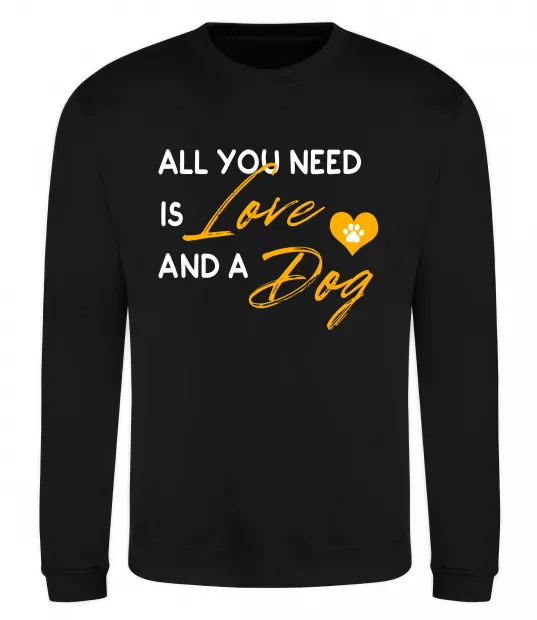 Свитшот All you need is love and dog Черный фото