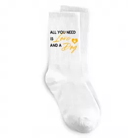 Носки All you need is love and dog Белый фото