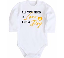 Детский боди All you need is love and dog