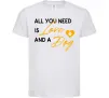 Дитяча футболка All you need is love and dog Білий фото