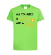 Детская футболка All you need is love and dog Лаймовый фото