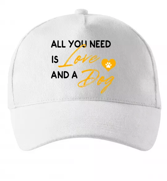 Кепка All you need is love and dog Білий фото