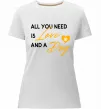 Женская премиум футболка All you need is love and dog Белый фото