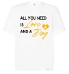 Футболка Оверсайз All you need is love and dog Белый фото