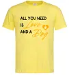Чоловіча футболка All you need is love and dog Лимонний фото