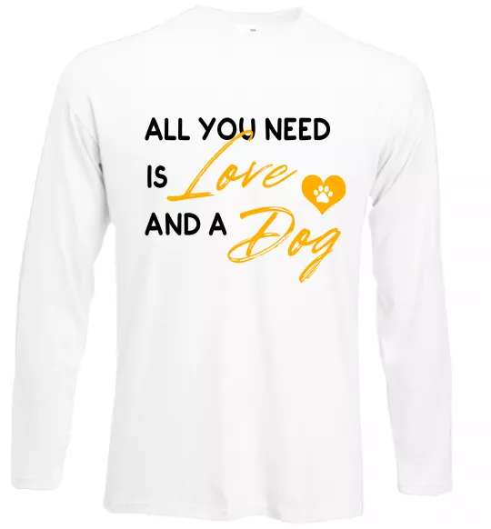 Лонгслив All you need is love and dog Белый фото