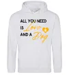 Чоловіча толстовка (худі) All you need is love and dog Сірий меланж фото