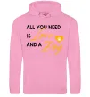 Женская толстовка (худи) All you need is love and dog Розовый фото