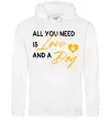 Женская толстовка (худи) All you need is love and dog Белый фото