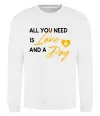 Свитшот All you need is love and dog Белый фото